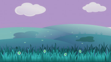 Картинка векторная+графика природа+ nature трава облака