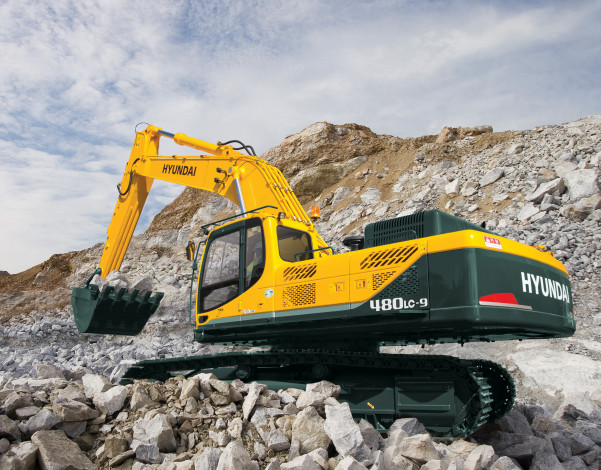 Обои картинки фото техника, экскаваторы, hyundai