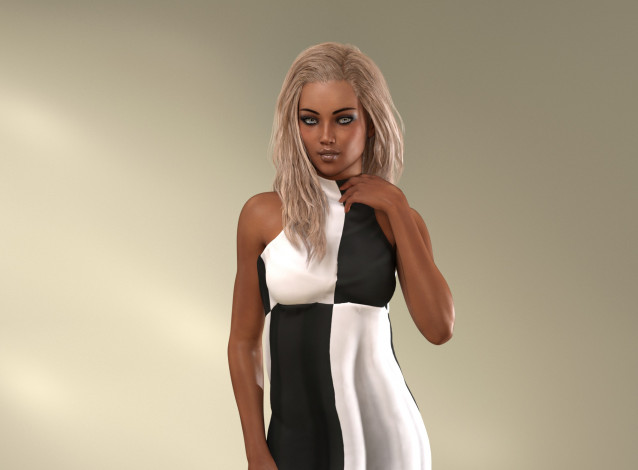 Обои картинки фото 3д графика, люди , people, девушка, взгляд, фон