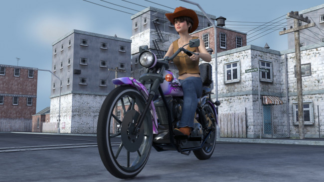 Обои картинки фото 3д графика, люди-авто, мото , people- car ,  moto, девушка, взгляд, фон