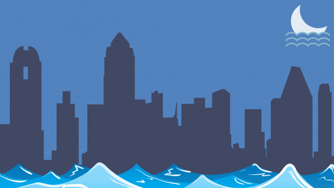 Обои картинки фото векторная графика, город , city, волны, дома, город