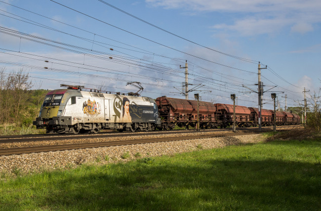 Обои картинки фото техника, электровозы, локомотив, состав