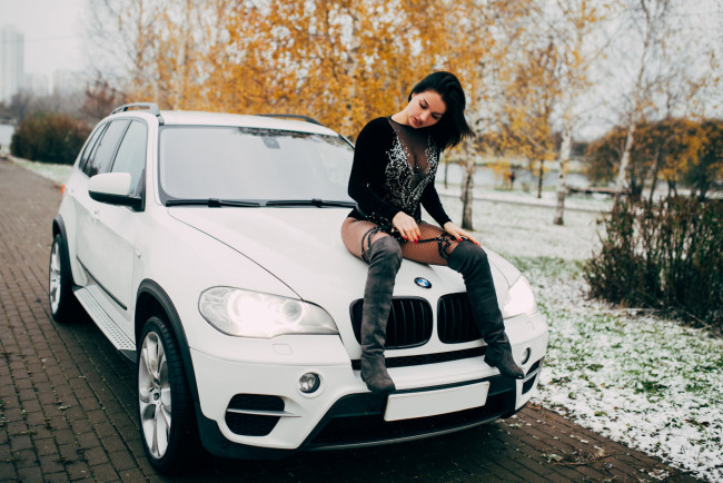 Обои картинки фото bmw girl, автомобили, -авто с девушками, girl, bmw
