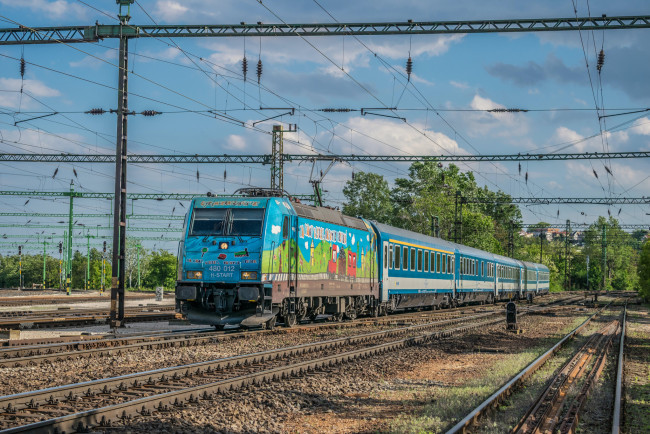 Обои картинки фото техника, электровозы, локомотив, состав