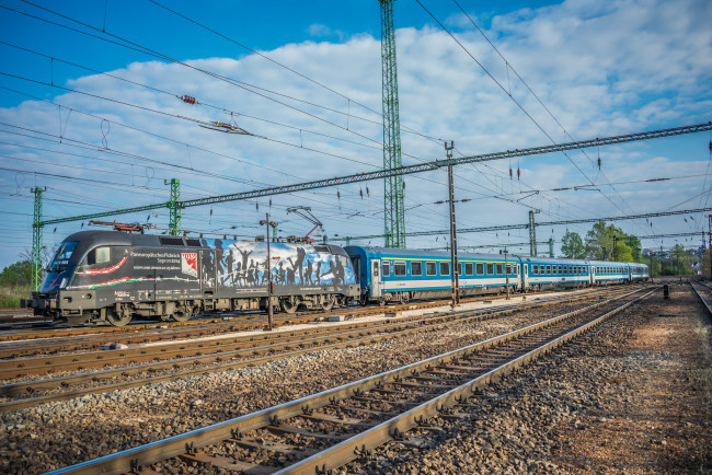 Обои картинки фото техника, электровозы, состав, локомотив