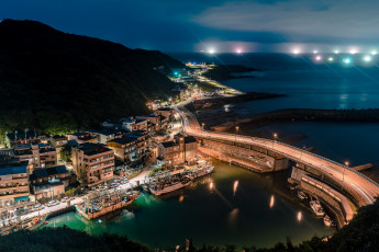 Картинка города -+огни+ночного+города простор