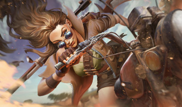 Картинка видео+игры league+of+legends caitlyn оружие мотоцикл очки