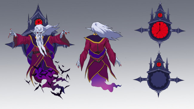 Обои картинки фото видео игры, league of legends, часы, летучие, мыши, старик