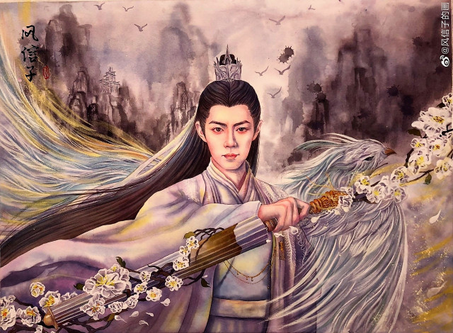 Обои картинки фото рисованное, кино,  мультфильмы, ши, ин, зонт, цветы, птица