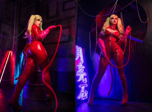 Картинка девушки алиса+арефьева образ костюм латекс хлыст