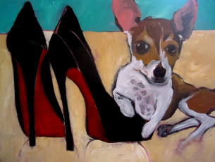 Картинка рисованные животные туфли песик