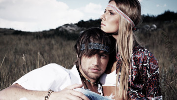 Картинка разное мужчина+женщина хиппи