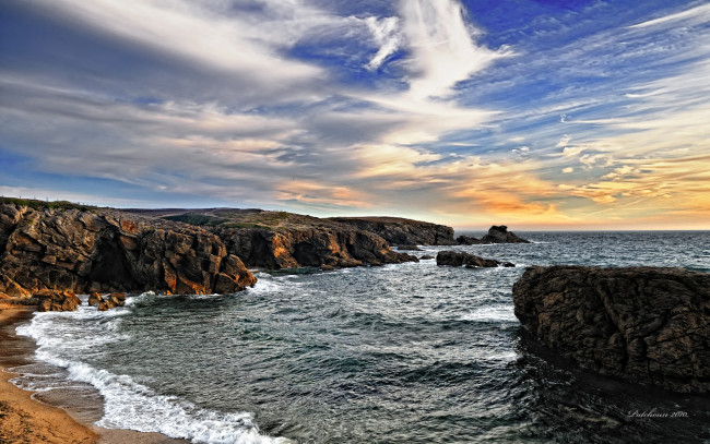 Обои картинки фото природа, побережье, море, облака, берег