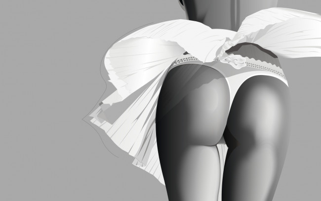 Обои картинки фото векторная, графика, белье, девушка, попа, бикини