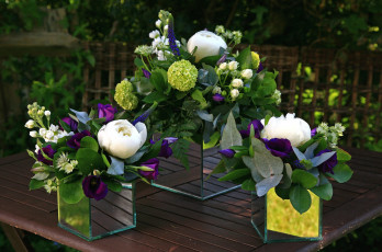 Картинка цветы букеты композиции пионы эустома розы