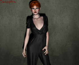 Картинка 3д+графика люди+ people очки рыжая фон девушка взгляд