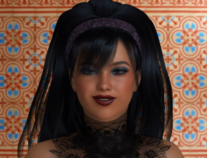 Картинка 3д+графика портрет+ portraits фон девушка взгляд