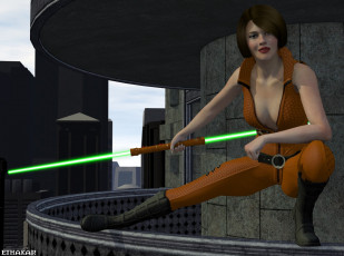 Картинка 3д+графика фантазия+ fantasy огненный меч взгляд девушка