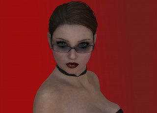 Картинка 3д+графика портрет+ portraits фон очки девушка взгляд