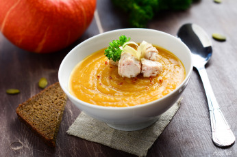 Картинка еда первые+блюда зелень мясо пюре суп