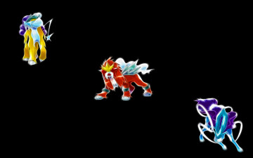 Картинка 3д+графика животные+ animals покемоны чёрный фон