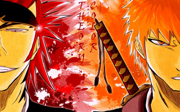 Картинка аниме bleach меч renji abarai shinigami ichigo kurosaki