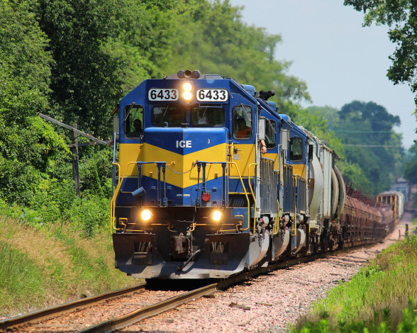 Обои картинки фото техника, поезда, локомотив, состав, рельсы, дорога, железная