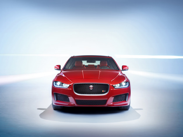 Обои картинки фото автомобили, jaguar, красный, 2015г, xe, s