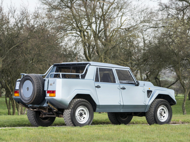 Обои картинки фото автомобили, lamborghini, lm002, серый