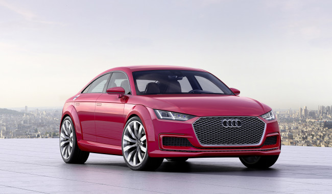 Обои картинки фото автомобили, audi, tt, sportback, concept, 2014г, красный
