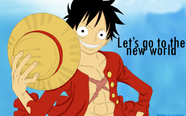 Обои картинки фото аниме, one piece, мужчина, улыбка, шляпа, luffy, monkey, d, пират