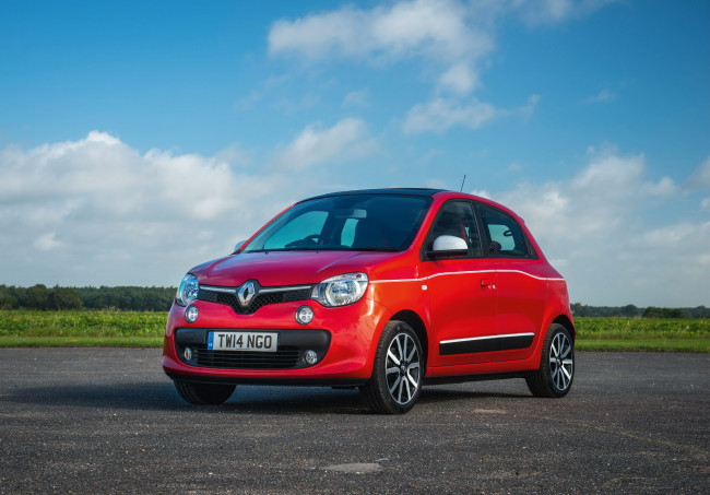 Обои картинки фото автомобили, renault, 2014г, красный, uk-spec, dynamique, twingo
