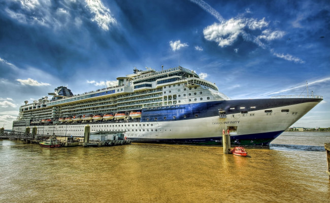 Обои картинки фото celebrity infinity, корабли, лайнеры, океанский, круиз, причал, лайнер