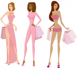 Картинка векторная+графика девушки+ girls девушки взгляд фон