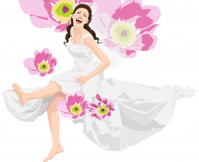 Картинка векторная+графика девушки+ girls фон девушка взгляд