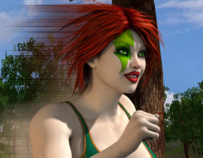 Картинка 3д+графика портрет+ portraits девушка фон взгляд