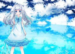 обоя аниме, anohana, невиданный, цветок