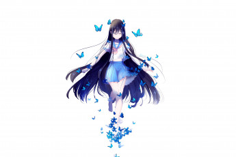 Картинка аниме unknown +другое фон взгляд девушка