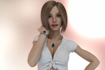 Картинка 3д+графика люди+ people фон взгляд девушка