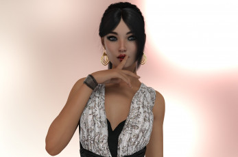 Картинка 3д+графика люди+ people фон взгляд девушка