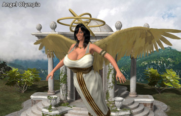 Картинка 3д+графика ангел+ angel фон девушка взгляд