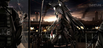 Картинка аниме оружие +техника +технологии девушка