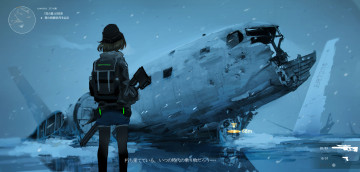 Картинка аниме оружие +техника +технологии девушка