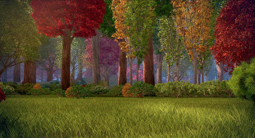 Картинка рисованное природа деревья растения