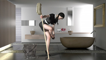 Картинка 3д+графика люди+ people девушка взгляд фон