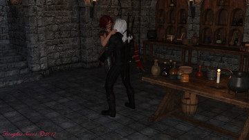 обоя 3д графика, люди , people, парень, фон, взгляд, девушка