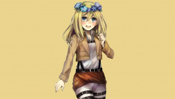 Картинка аниме shingeki+no+kyojin девушка