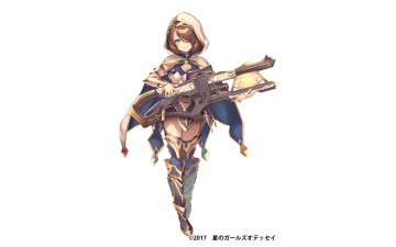 Картинка аниме оружие +техника +технологии девушка