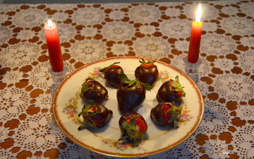 Картинка еда клубника +земляника свечи