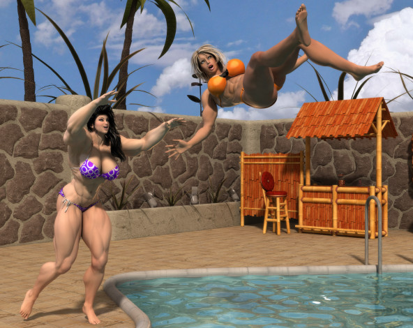 Обои картинки фото 3д графика, люди , people, девушки, взгляд, фон